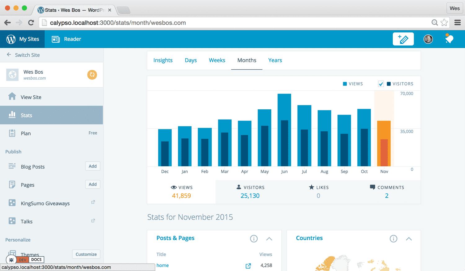 WordPress Calypso React App